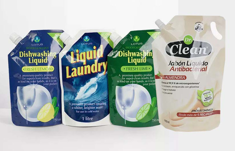 Custom Laundry Washing Detergent Spout Pouch Bags