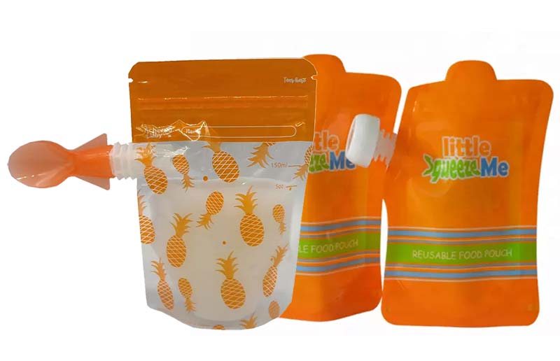 Custom Zipper Spout Bag Packaging Pouch For Baby Food Squeeze