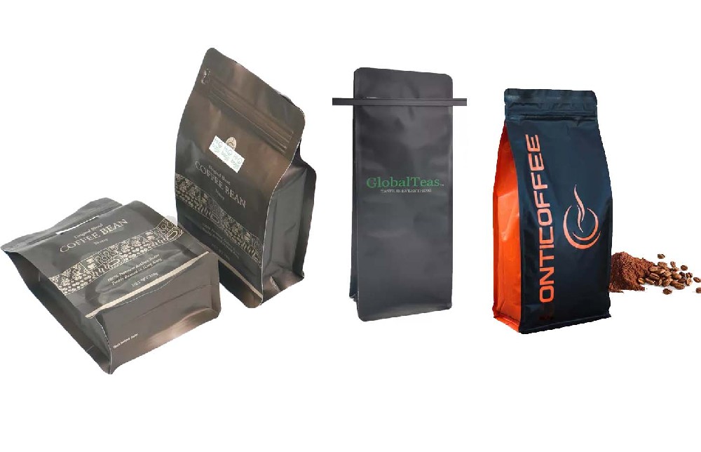 Custom Flat Bottom Coffee Packaging Bags