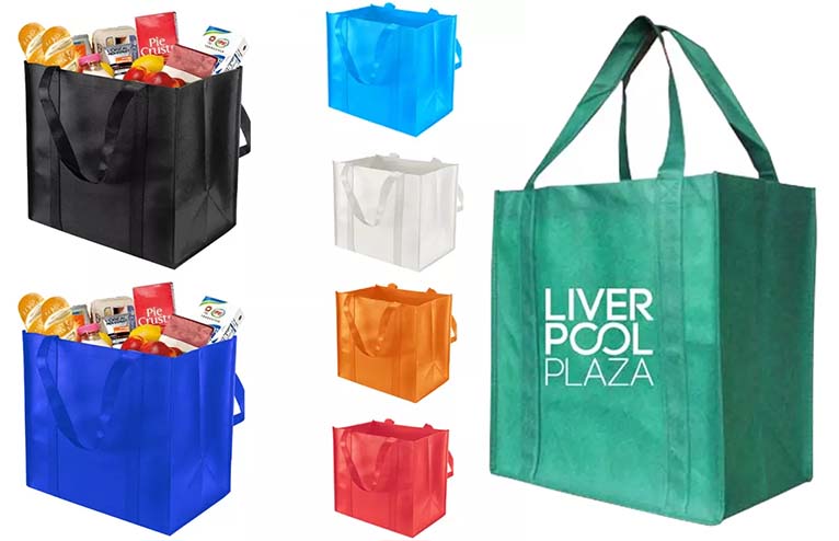 Custom Logo Print Supermarket ECO Reusable Shopping Tote Non woven bag