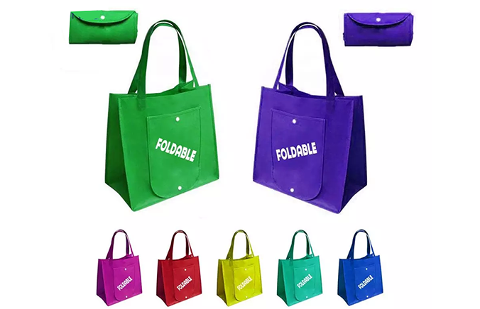 Customized logo reusable foldable non woven fabric shopping bag